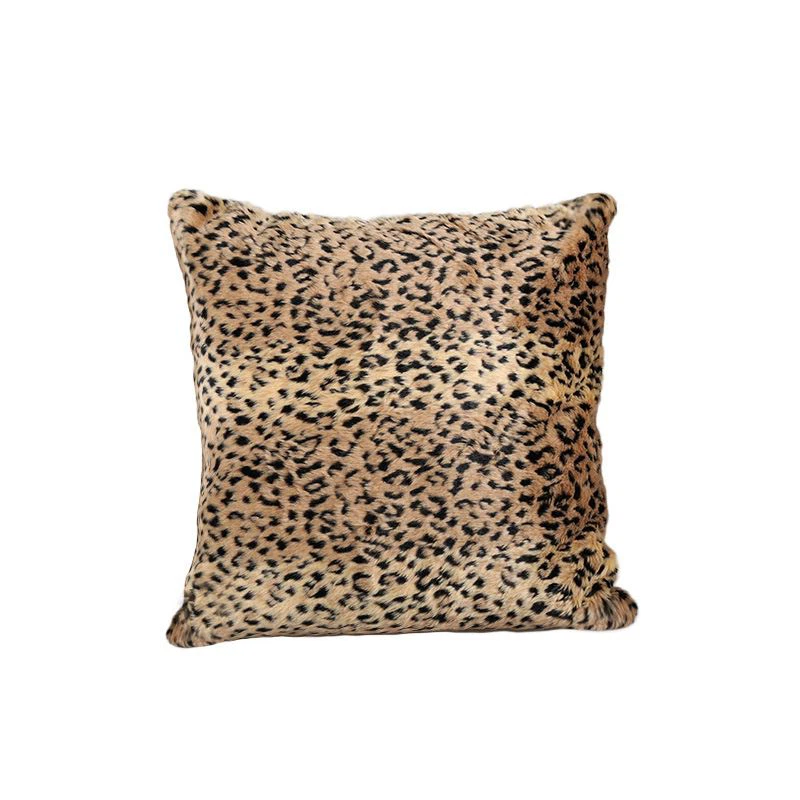 Printed faux fur cushion