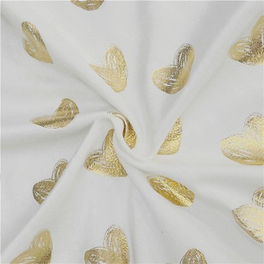 Bronzing print Heart Minky Velvet Fabric