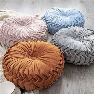 Handmade Pleated Round Cushion