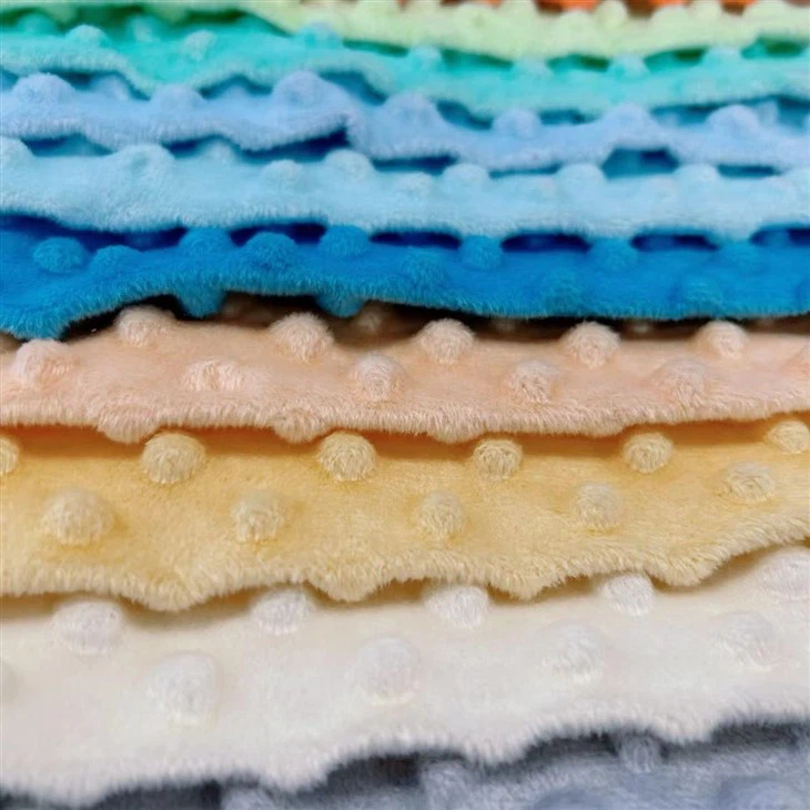 Green Minky Dot Fabric